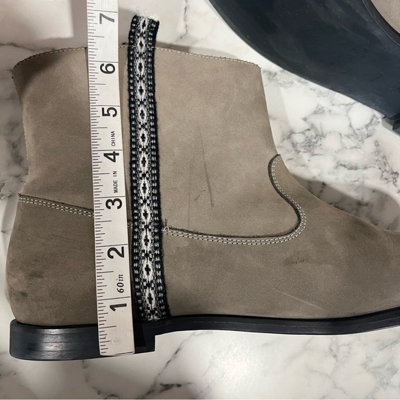 Fortress of Inca tan leather slip on ankle boots black Peruvian woven detail 9 - Picture 8 of 11